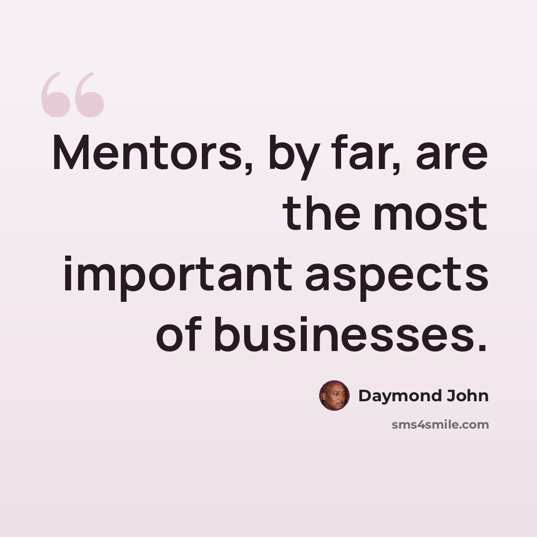 “Mentors, by far, are the most important aspects of businesses.” quote by Daymond John