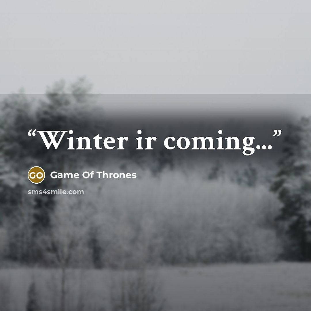 “Winter ir coming...” quote by Game of thrones