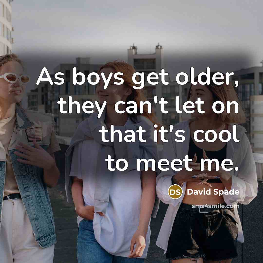 “As boys get older, they can't let on that it's cool to meet me.” quote by David Spade