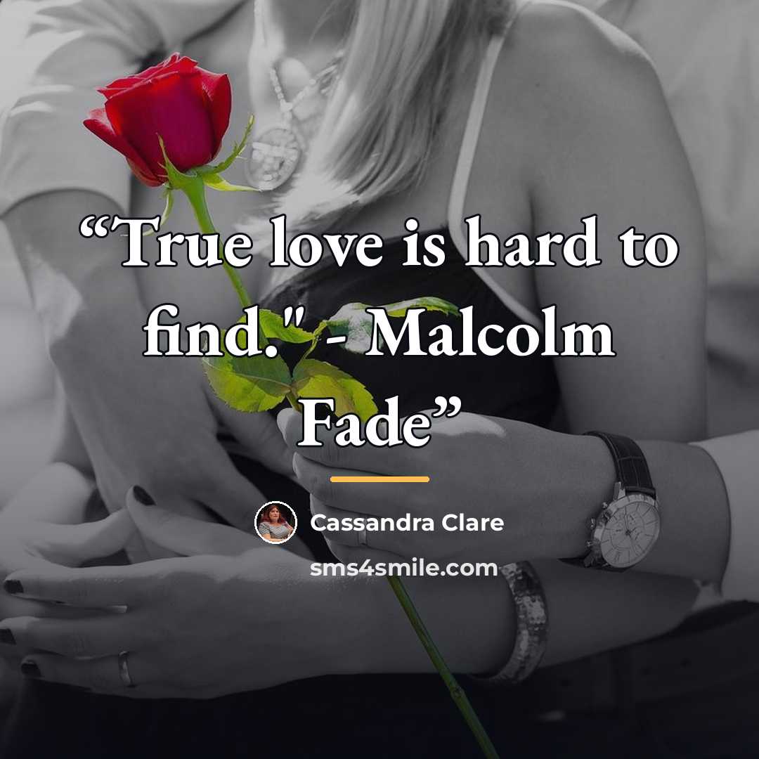 “True love is hard to find." - Malcolm Fade” quote by Cassandra Clare