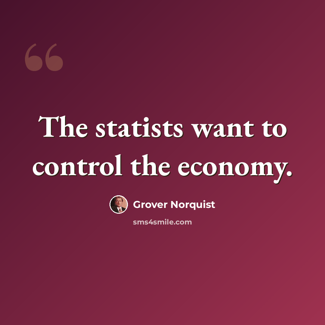 “The statists want to control the economy.” quote by Grover Norquist