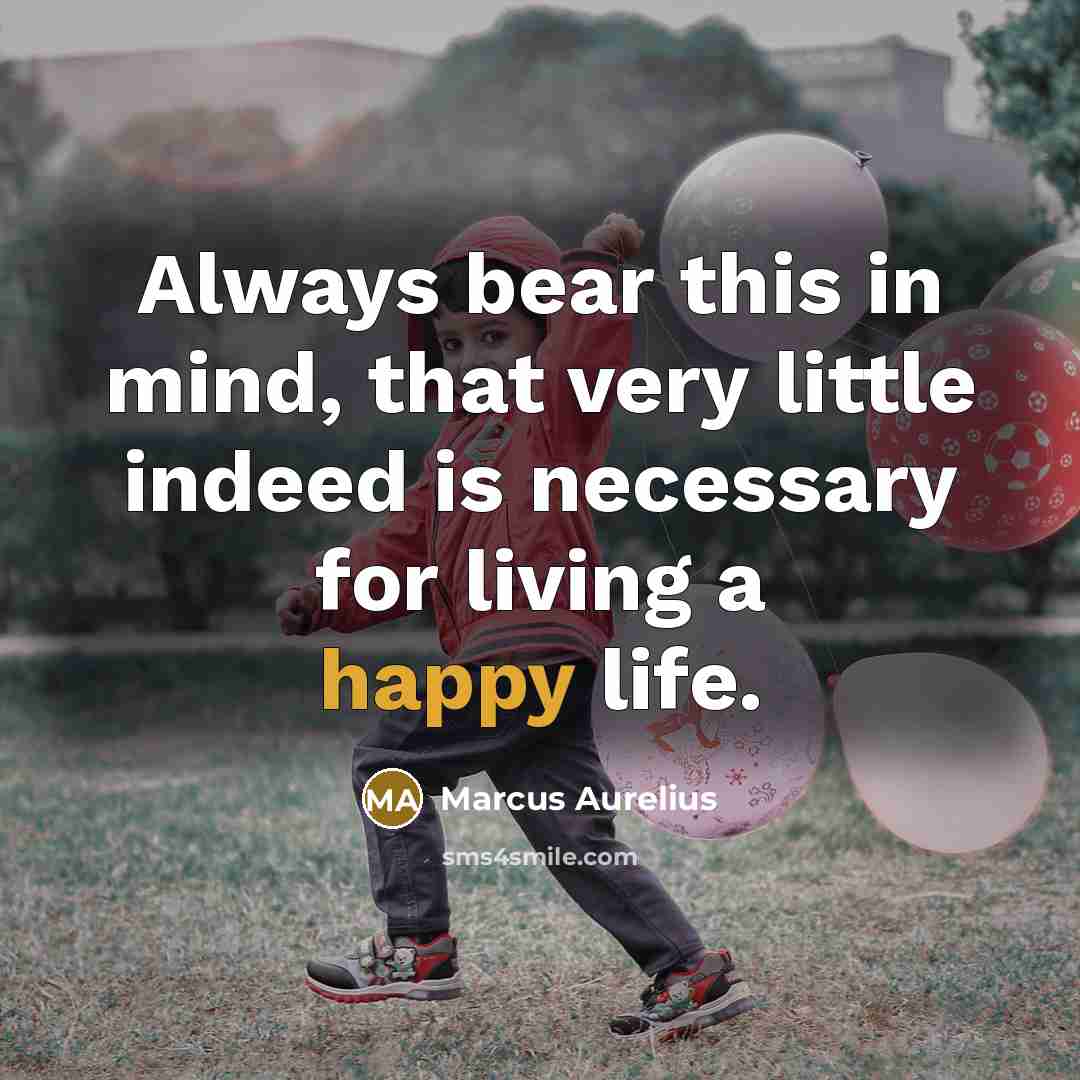 “Always bear this in mind, that very little indeed is necessary for living a happy life.” quote by Marcus Aurelius