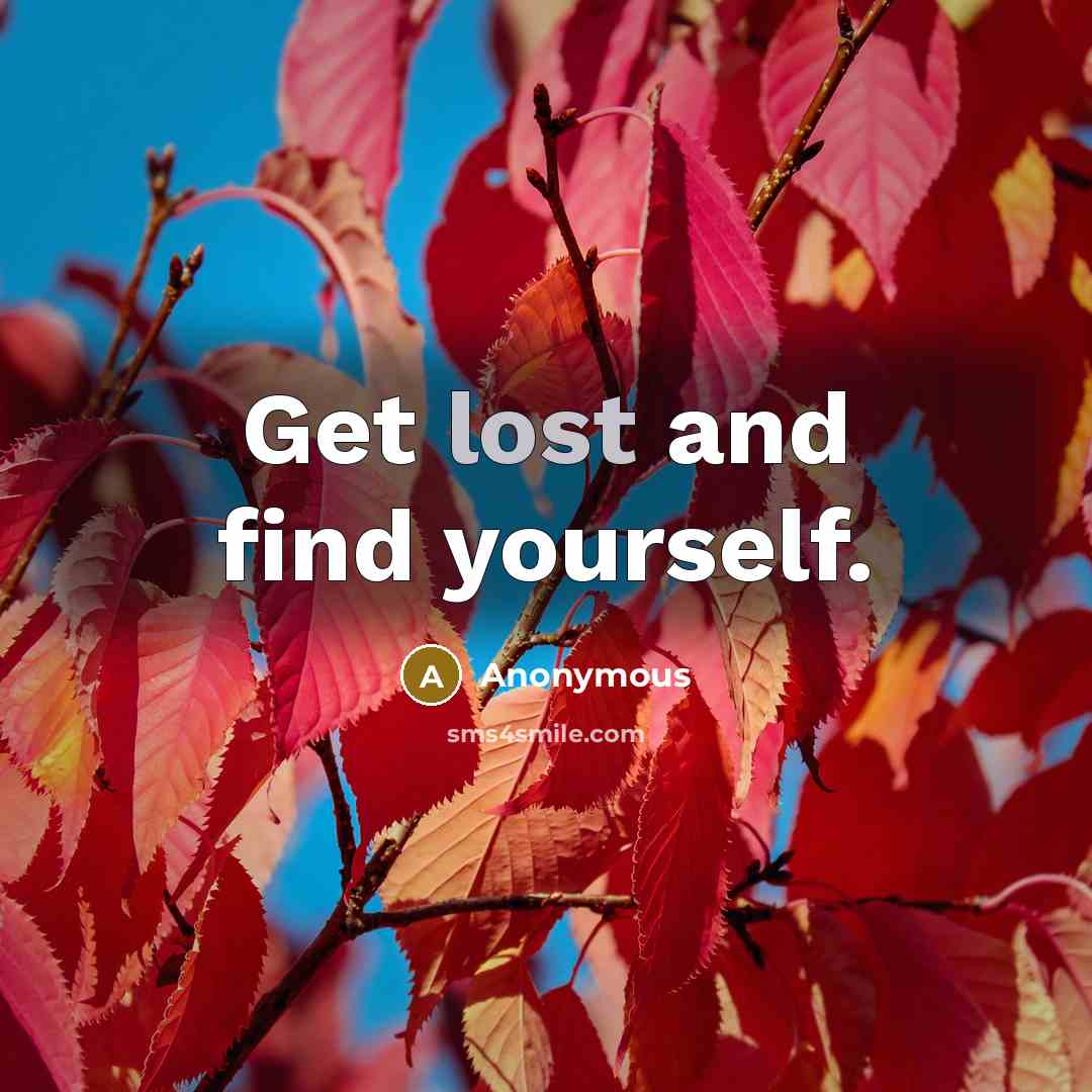 “Get lost and find yourself.” quote by Anonymous