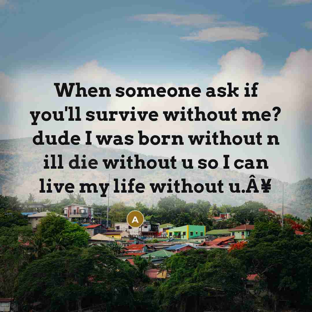 “When someone ask if you'll survive without me? dude I was born without n ill die without u so I can live my life without u.Â¥” quote by Asheya