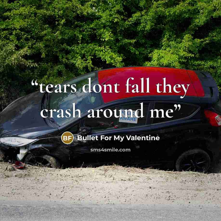 “tears dont fall they crash around me” quote by Bullet for My Valentine