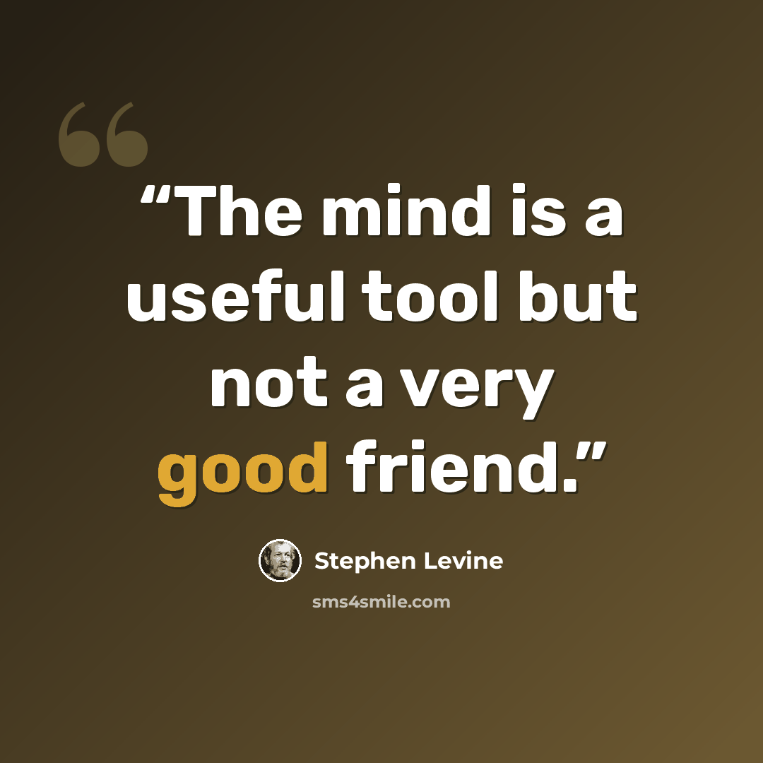 “The mind is a useful tool but not a very good friend.” quote by Stephen Levine