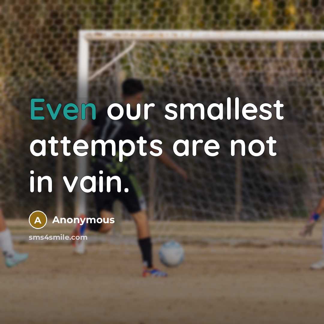 “Even our smallest attempts are not in vain.” quote by Anonymous