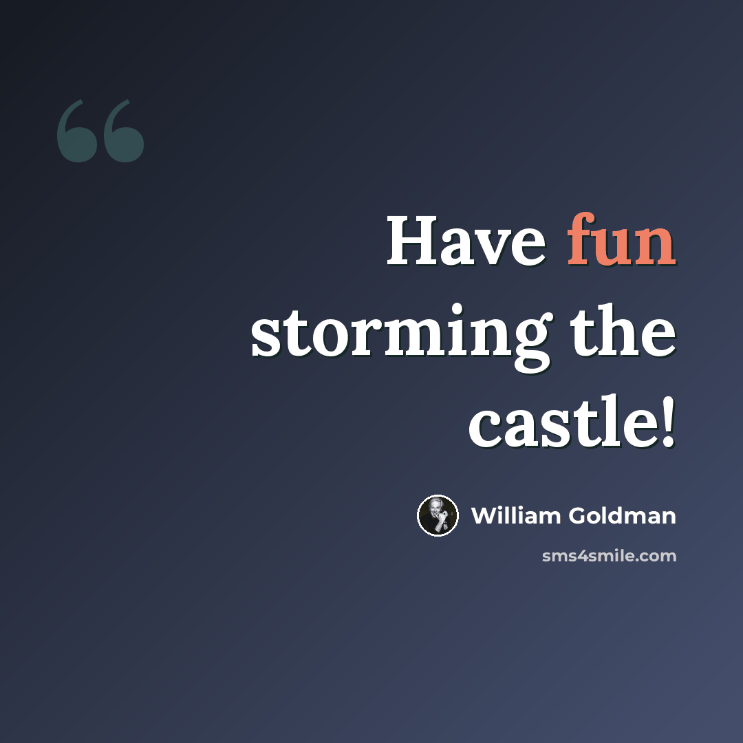 “Have fun storming the castle!” quote by William Goldman