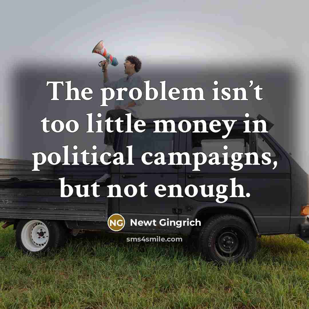 “The problem isn’t too little money in political campaigns, but not enough.” quote by Newt Gingrich