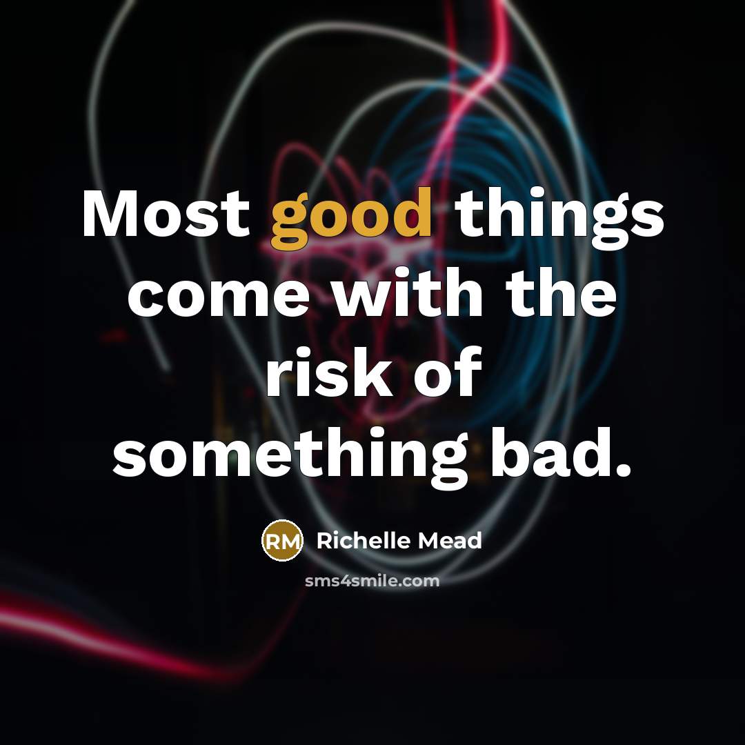 “Most good things come with the risk of something bad.” quote by Richelle Mead