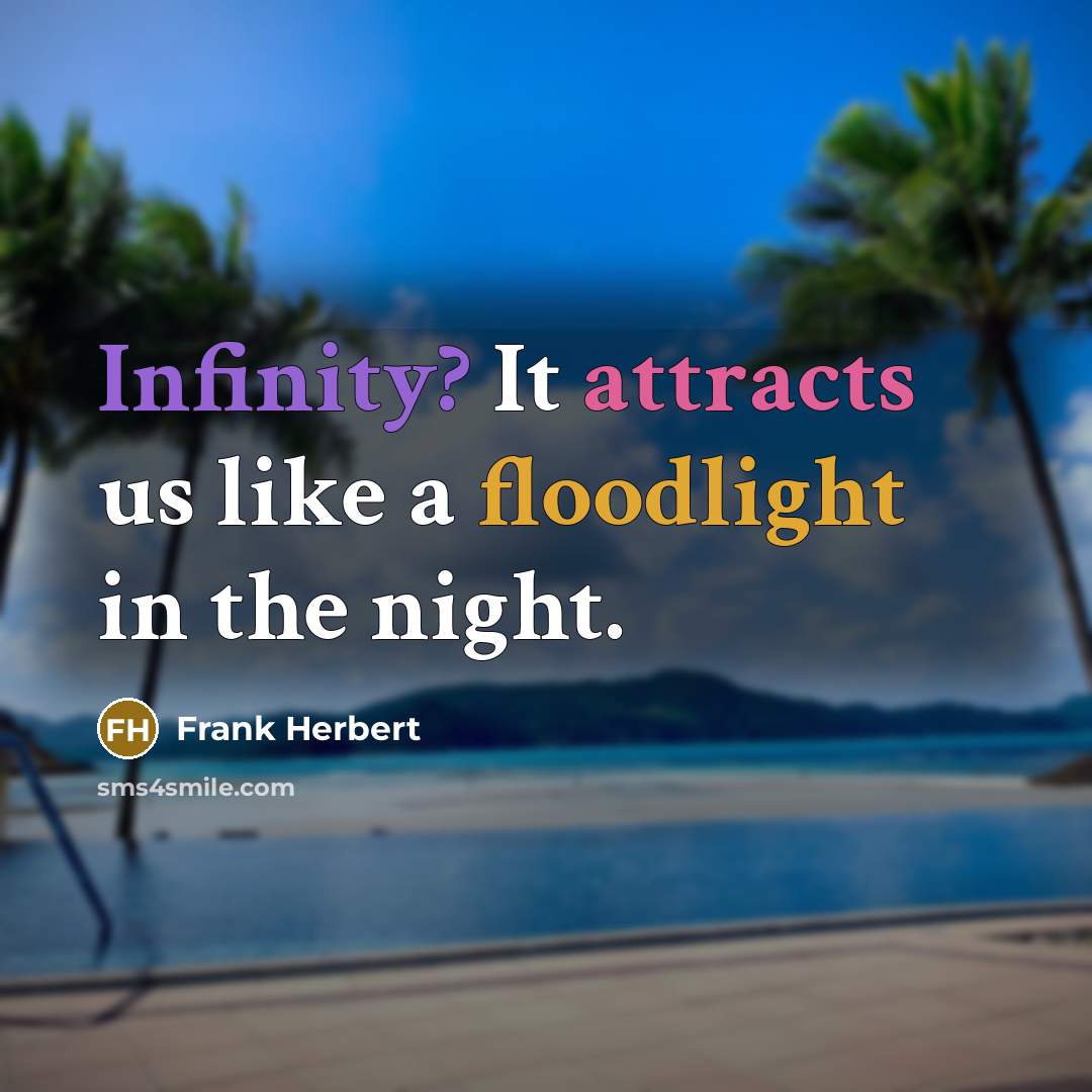 “Infinity? It attracts us like a floodlight in the night.” quote by Frank Herbert