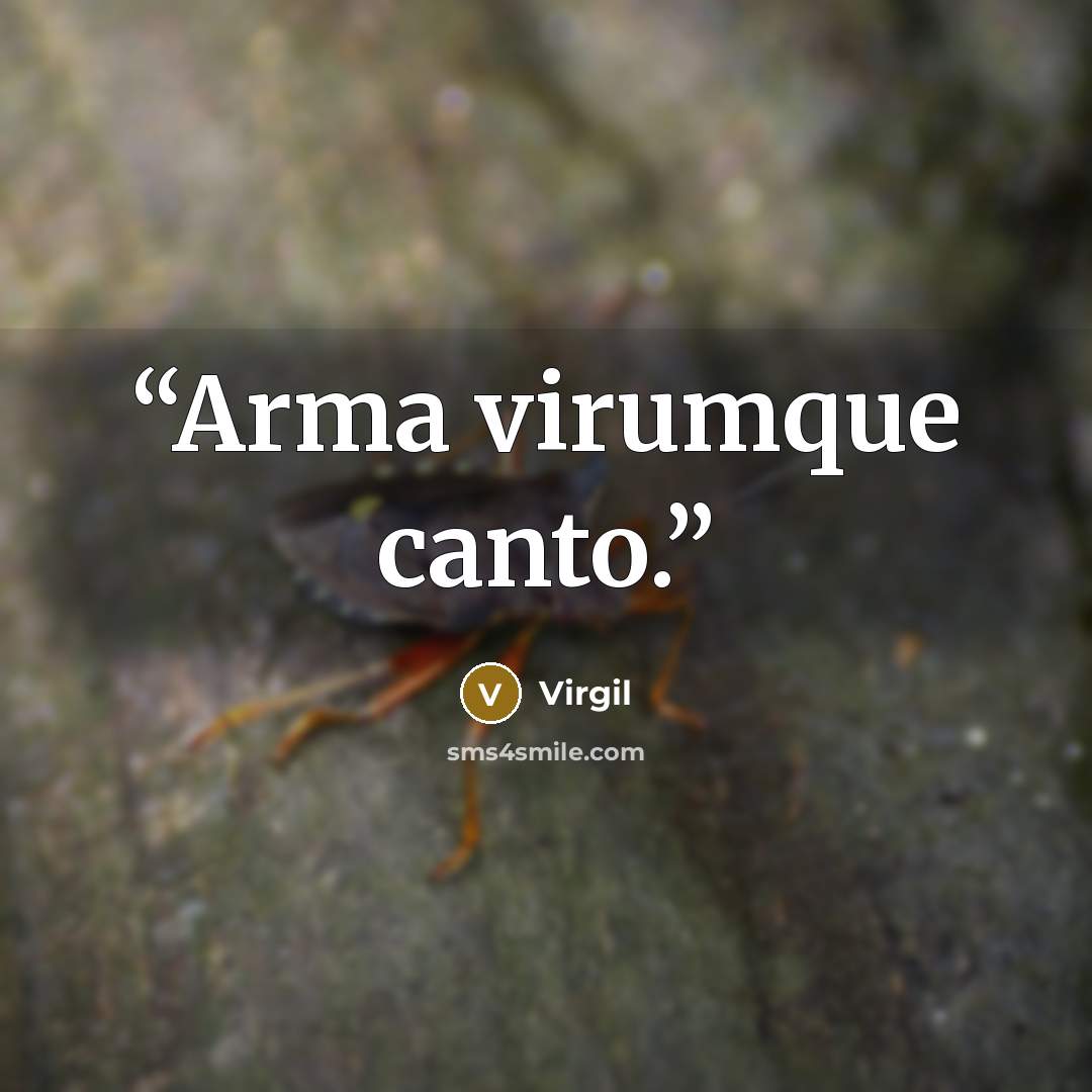 “Arma virumque canto.” quote by Virgil