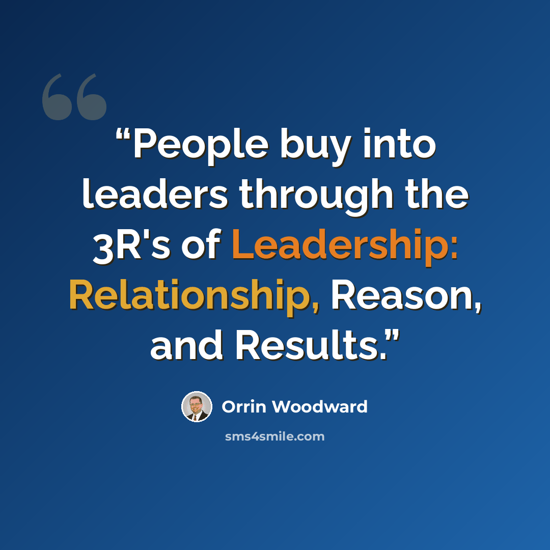 “People buy into leaders through the 3R's of Leadership: Relationship, Reason, and Results.” quote by Orrin Woodward