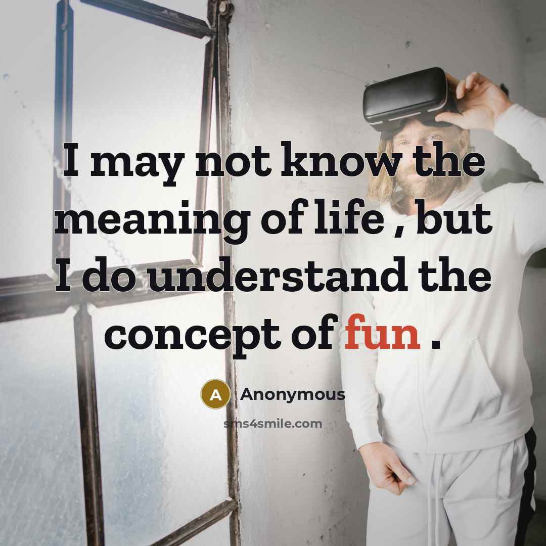 “I may not know the meaning of life , but I do understand the concept of fun .” quote by Anonymous