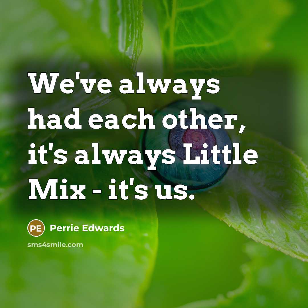 “We've always had each other, it's always Little Mix - it's us.” quote by Perrie Edwards