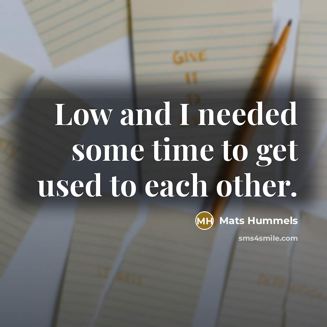 “Low and I needed some time to get used to each other.” quote by Mats Hummels