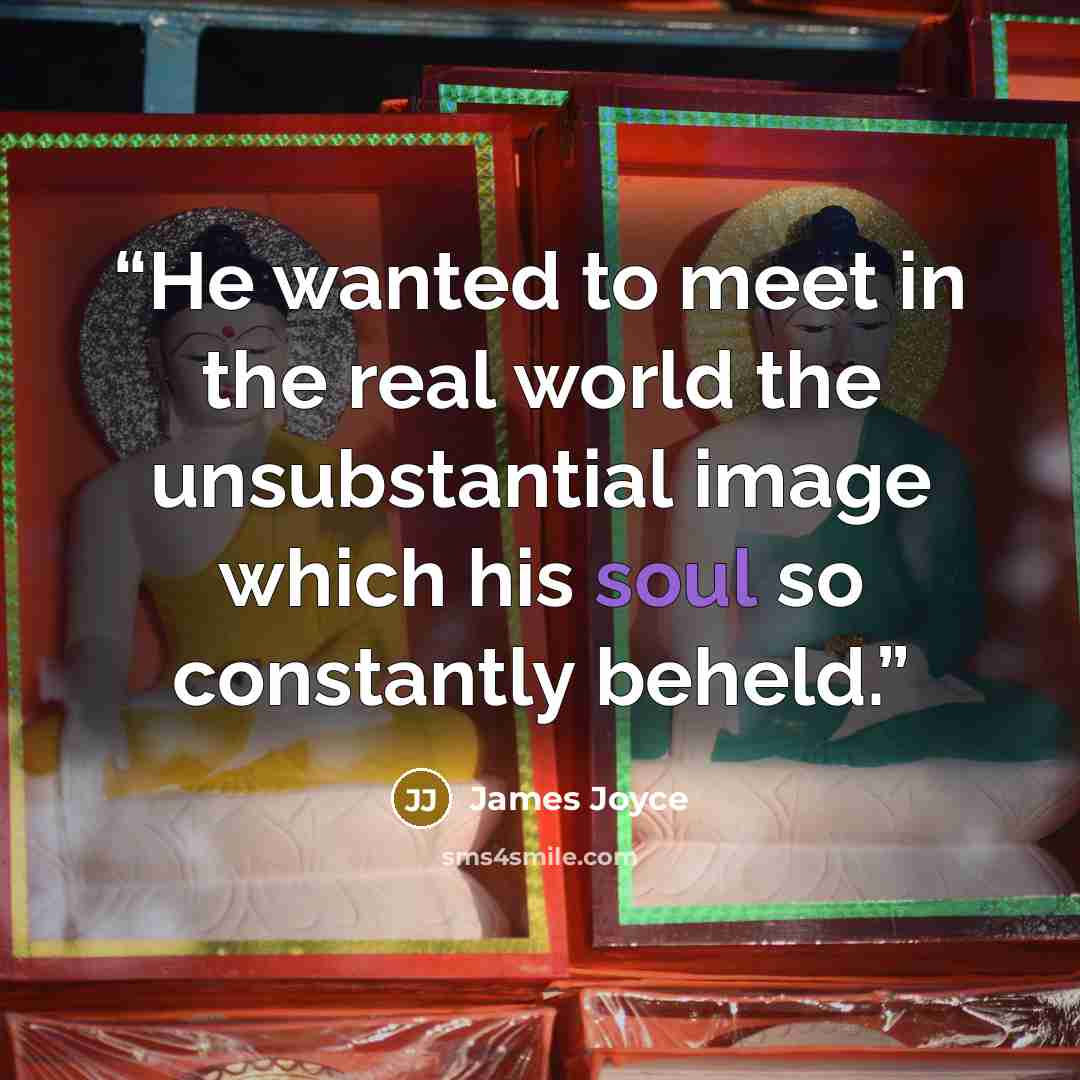 “He wanted to meet in the real world the unsubstantial image which his soul so constantly beheld.” quote by James Joyce
