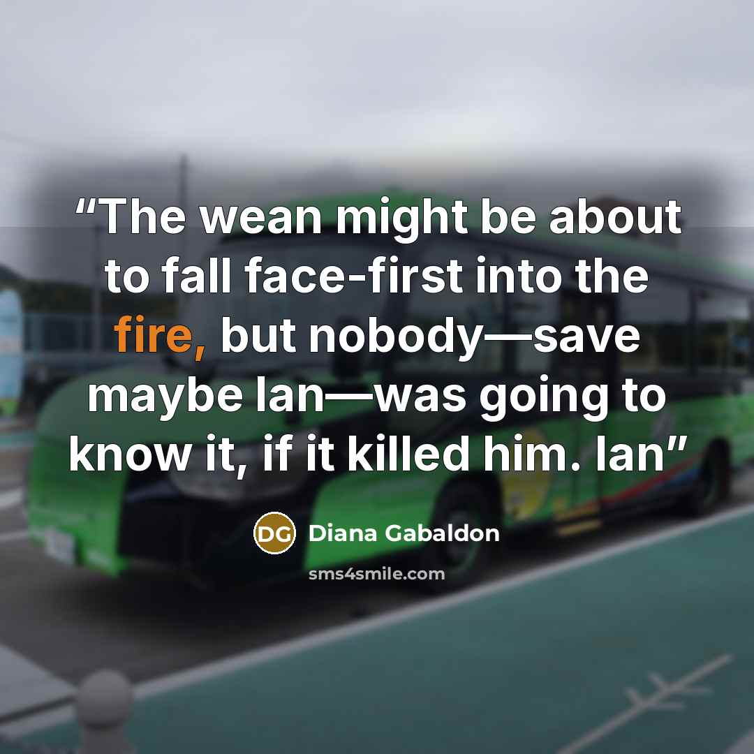 “The wean might be about to fall face-first into the fire, but nobody—save maybe Ian—was going to know it, if it killed him. Ian” quote by Diana Gabaldon