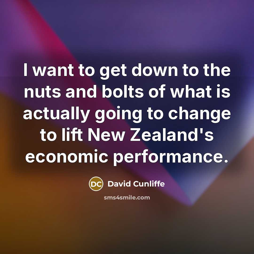 “I want to get down to the nuts and bolts of what is actually going to change to lift New Zealand's economic performance.” quote by David Cunliffe
