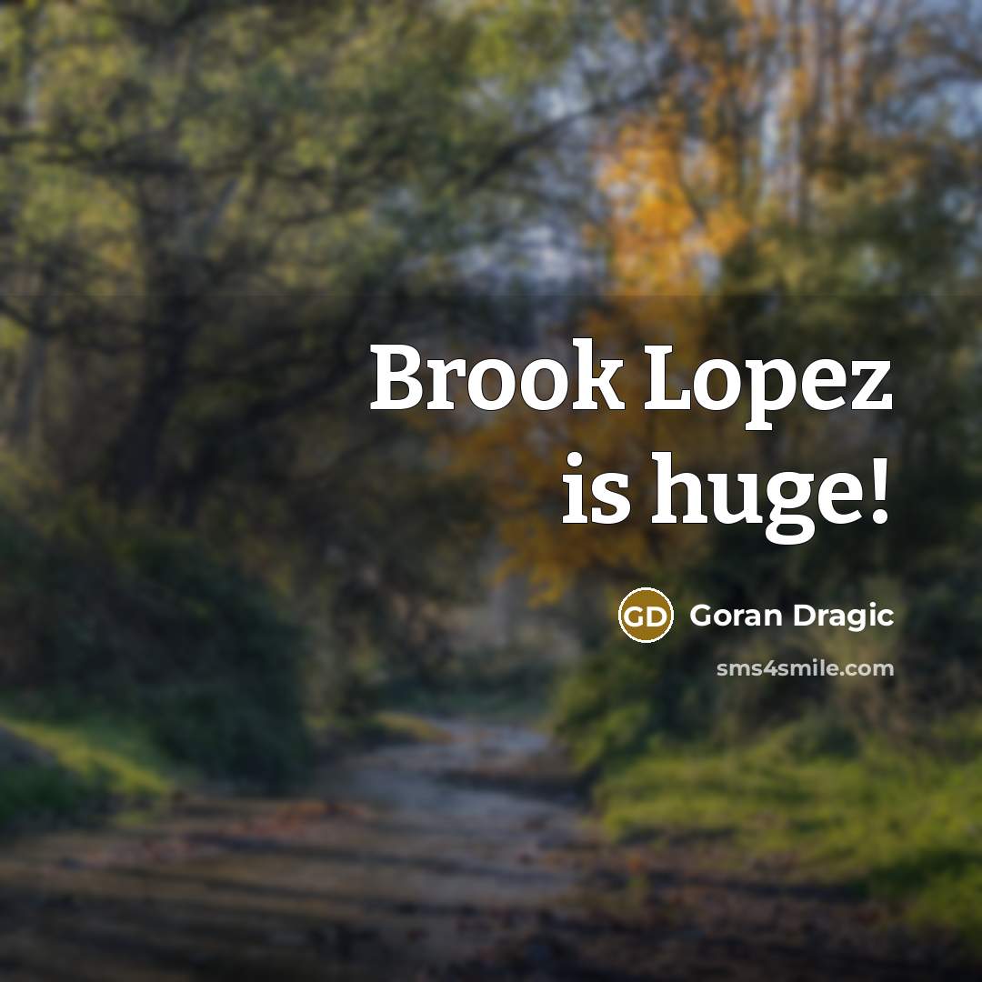 “Brook Lopez is huge!” quote by Goran Dragic
