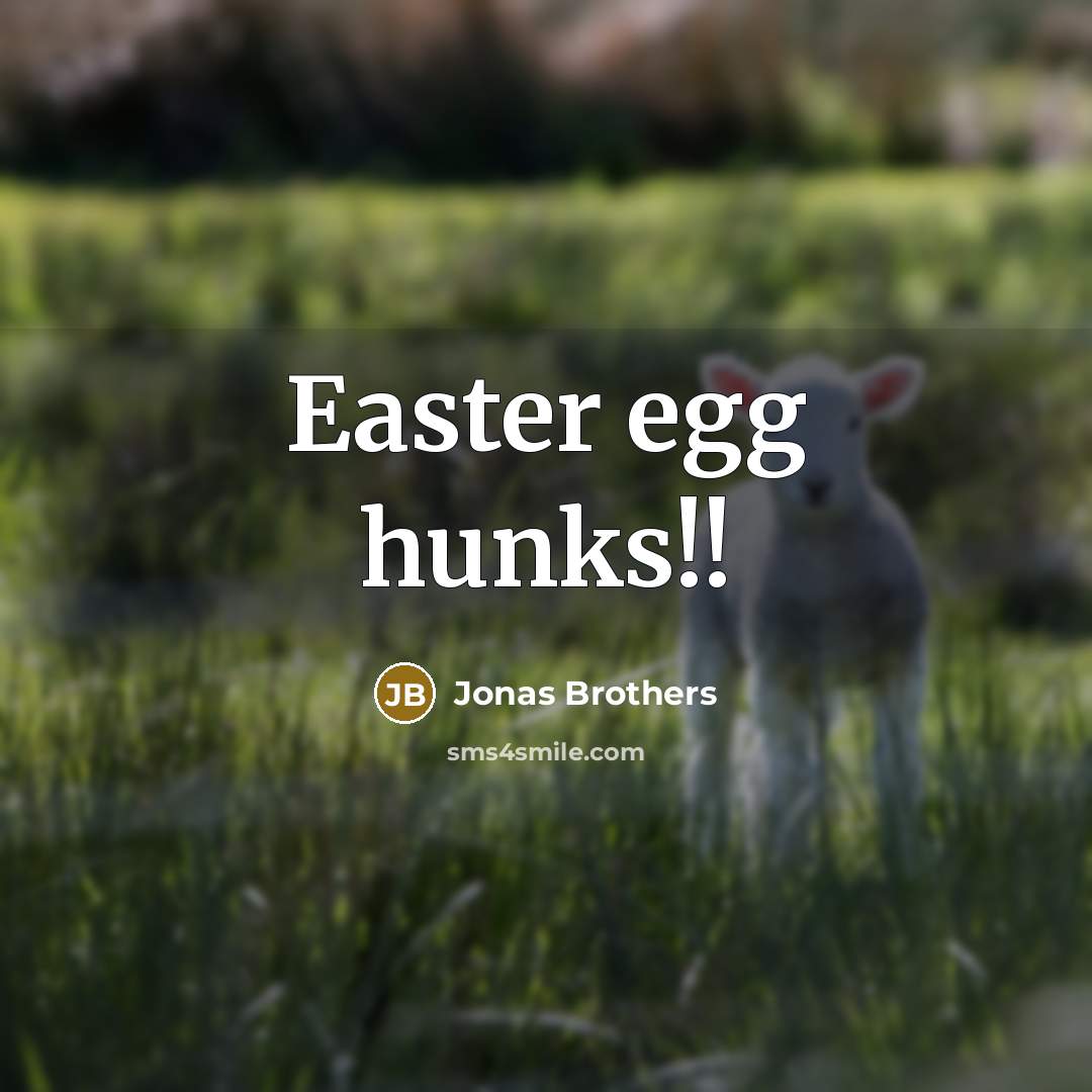 “Easter egg hunks!!” quote by Jonas Brothers