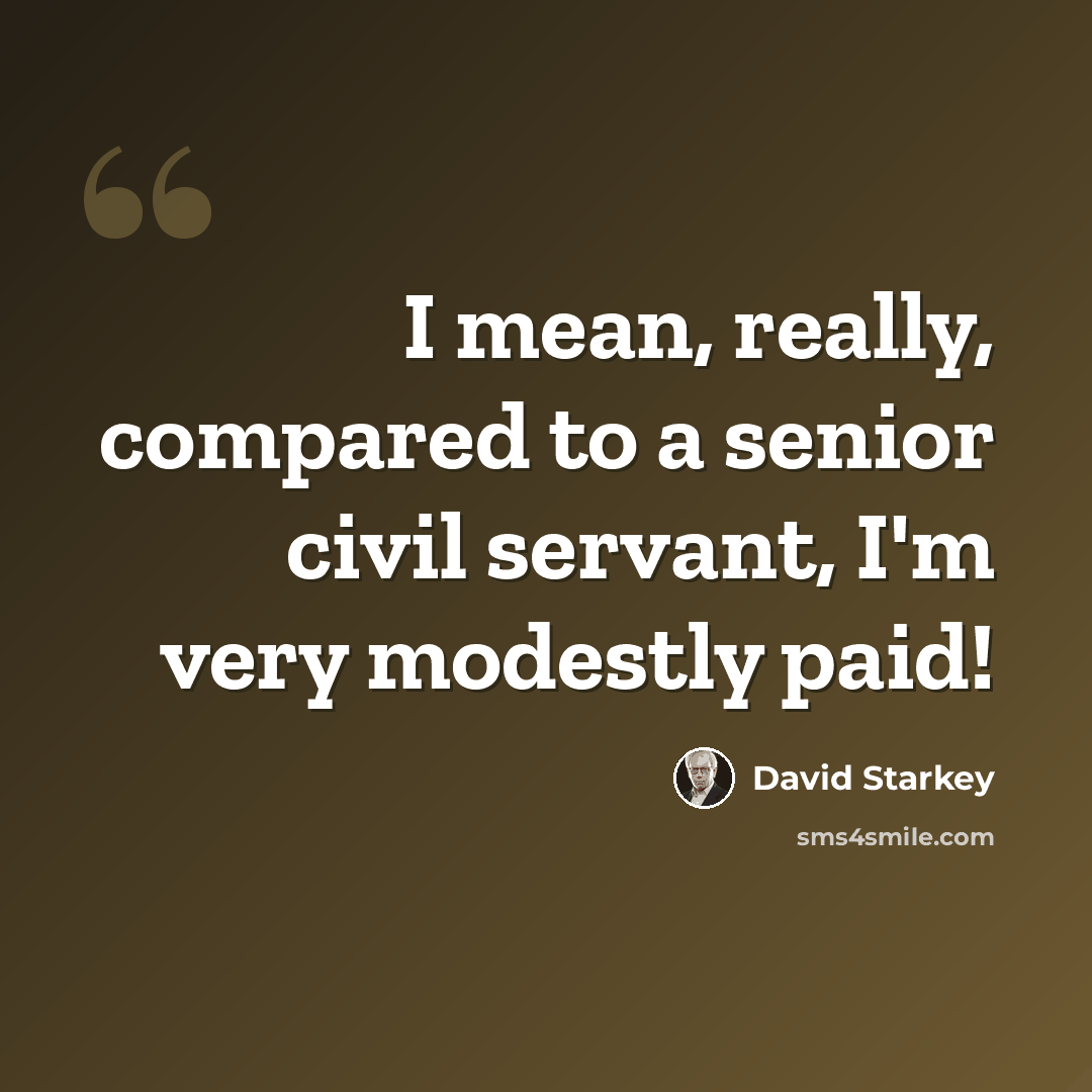 “I mean, really, compared to a senior civil servant, I'm very modestly paid!” quote by David Starkey