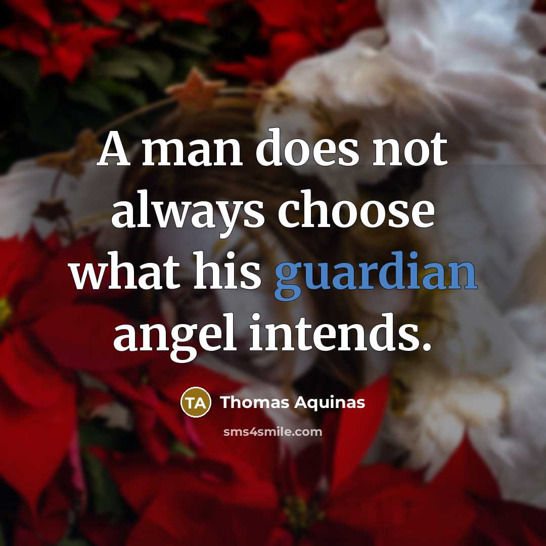 “A man does not always choose what his guardian angel intends.” quote by Thomas Aquinas
