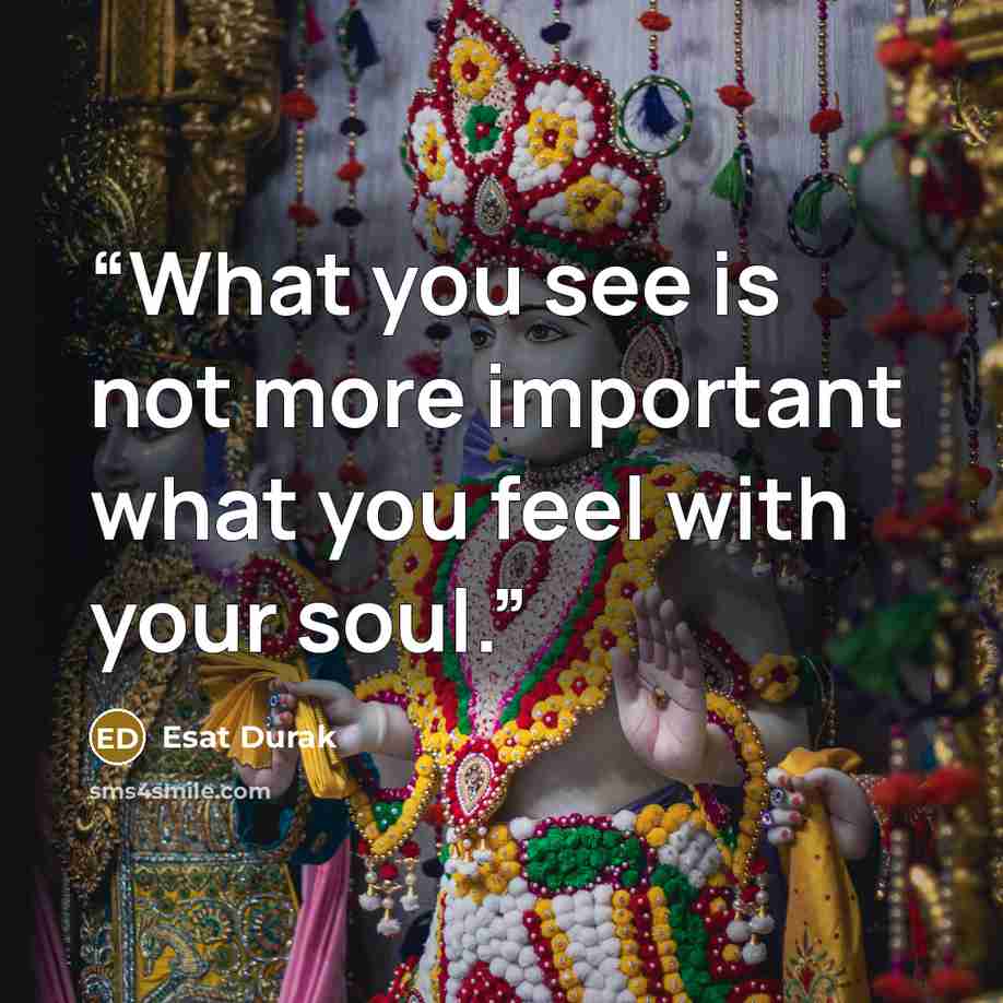 “What you see is not more important what you feel with your soul.” quote by Esat Durak
