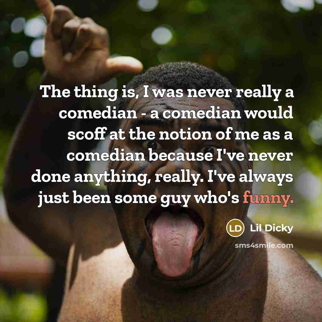 “The thing is, I was never really a comedian - a comedian would scoff at the notion of me as a comedian because I've never done anything, really. I've always just been some guy who's funny.” quote by Lil Dicky