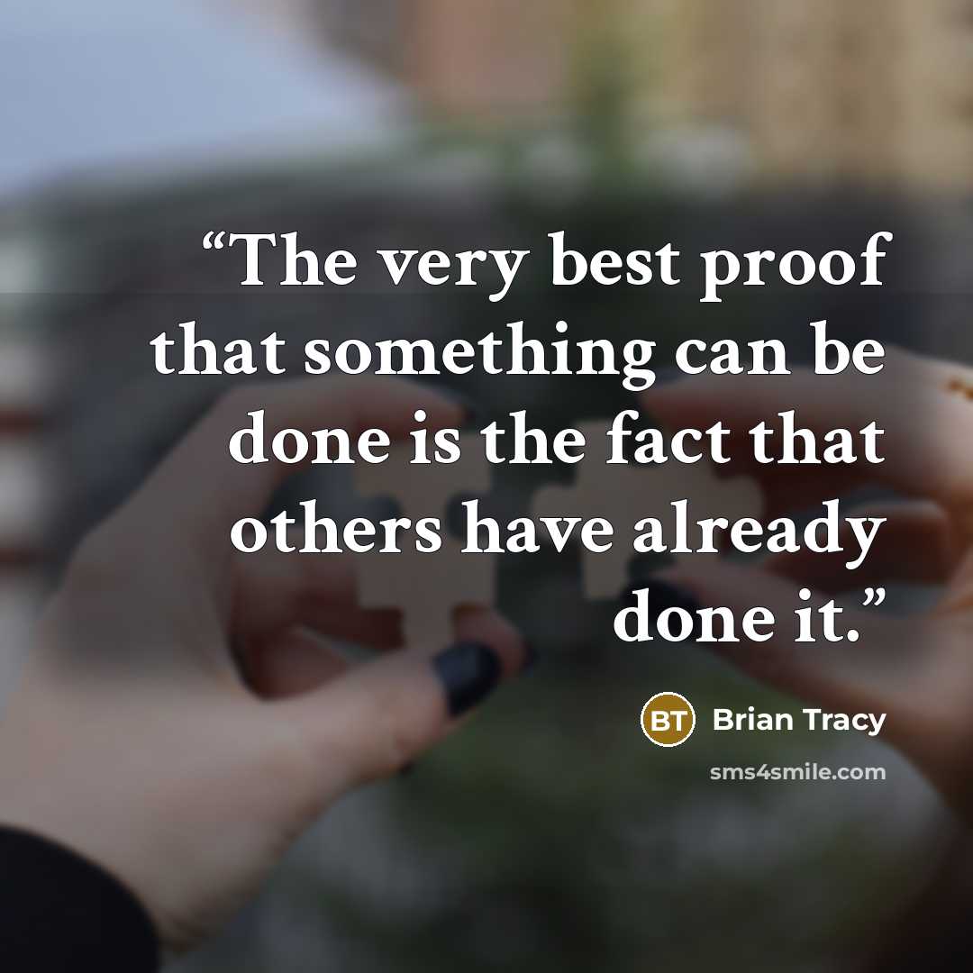 “The very best proof that something can be done is the fact that others have already done it.” quote by Brian Tracy