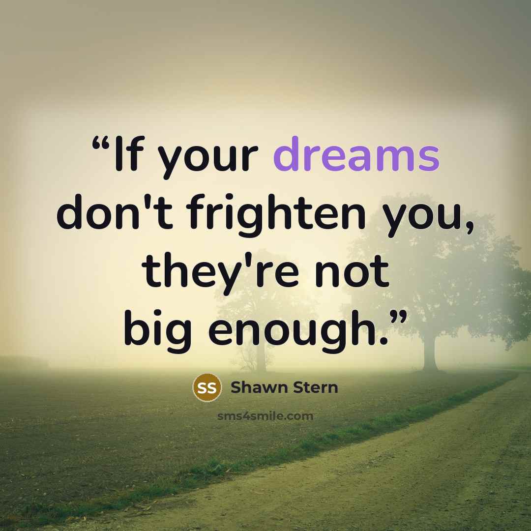 “If your dreams don't frighten you, they're not big enough.” quote by Shawn Stern