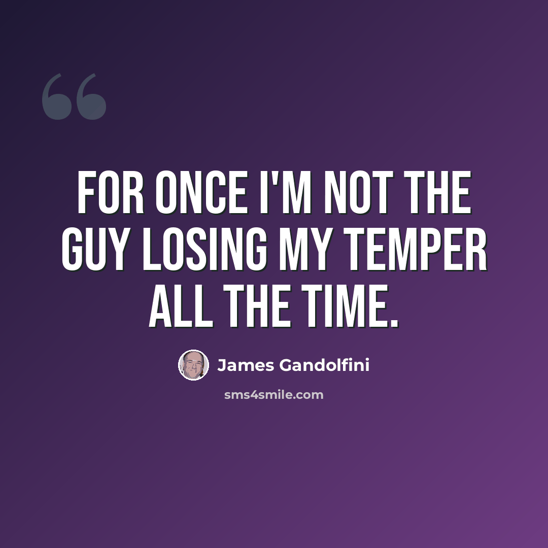 “For once I'm not the guy losing my temper all the time.” quote by James Gandolfini
