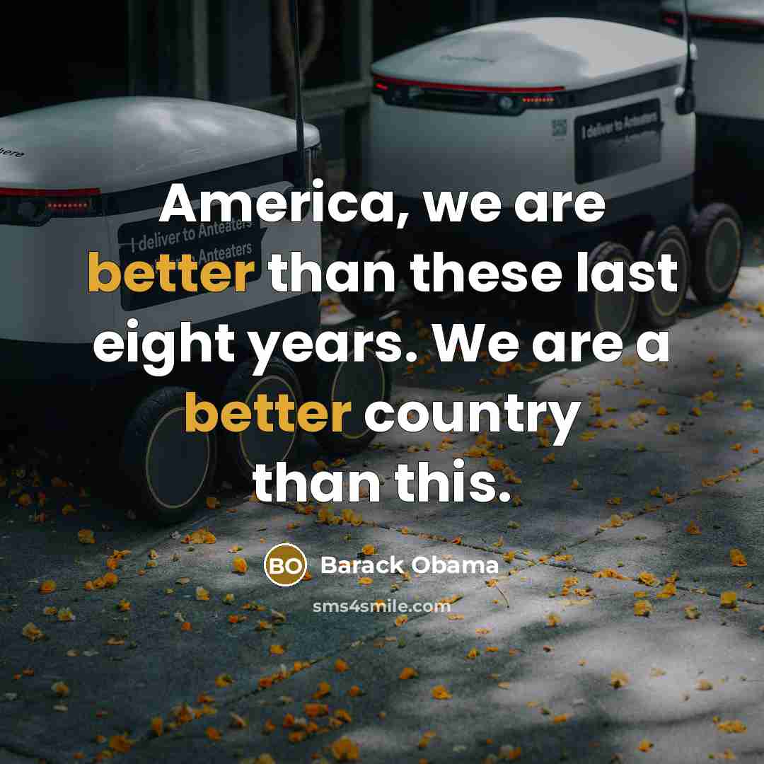 “America, we are better than these last eight years. We are a better country than this.” quote by Barack Obama