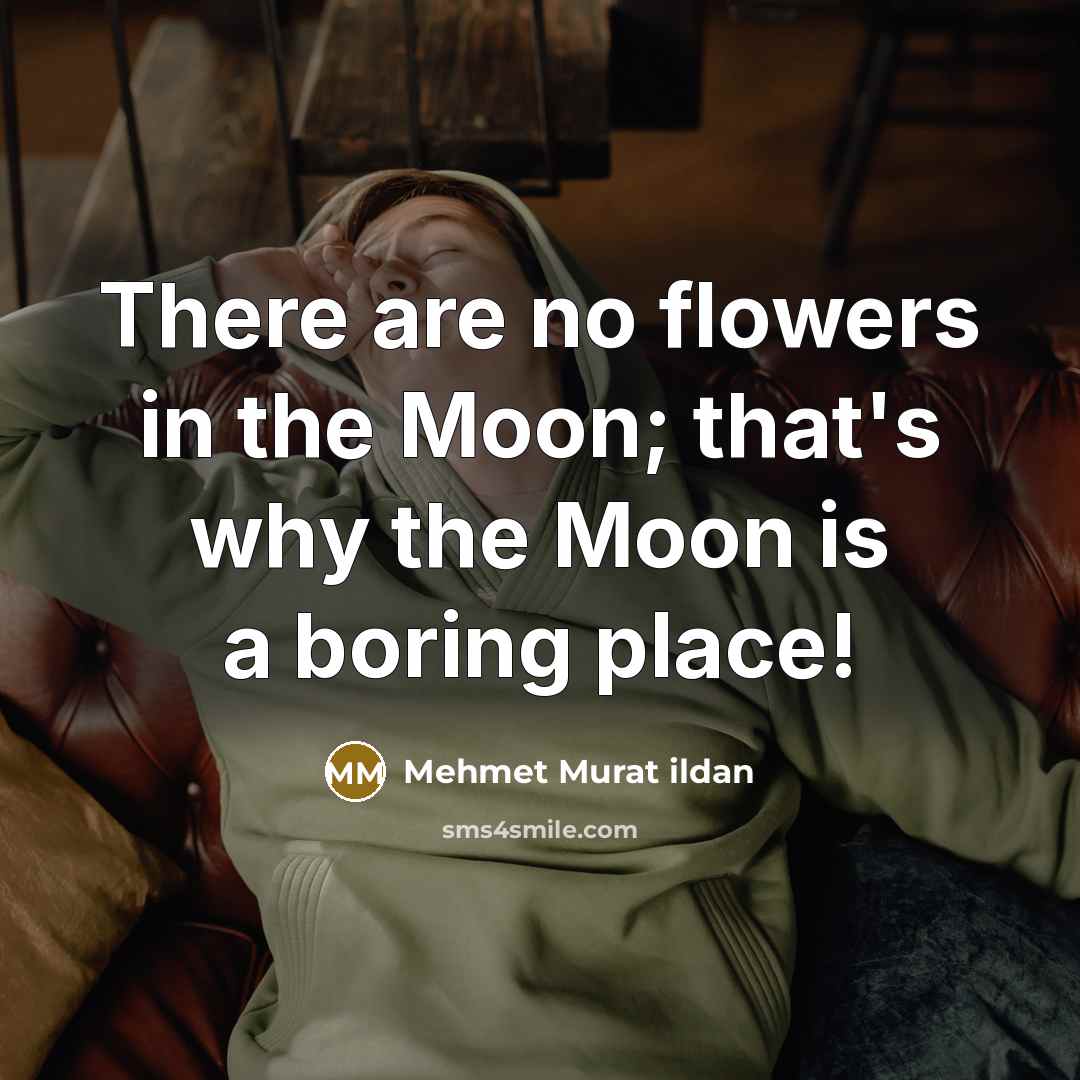 “There are no flowers in the Moon; that's why the Moon is a boring place!” quote by Mehmet Murat Ildan