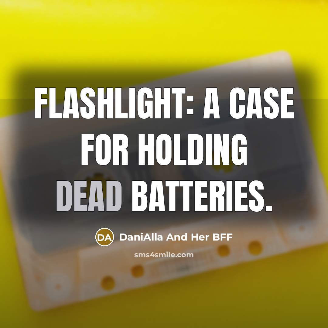 “Flashlight: A case for holding dead batteries.” quote by DaniAlla And Her BFF