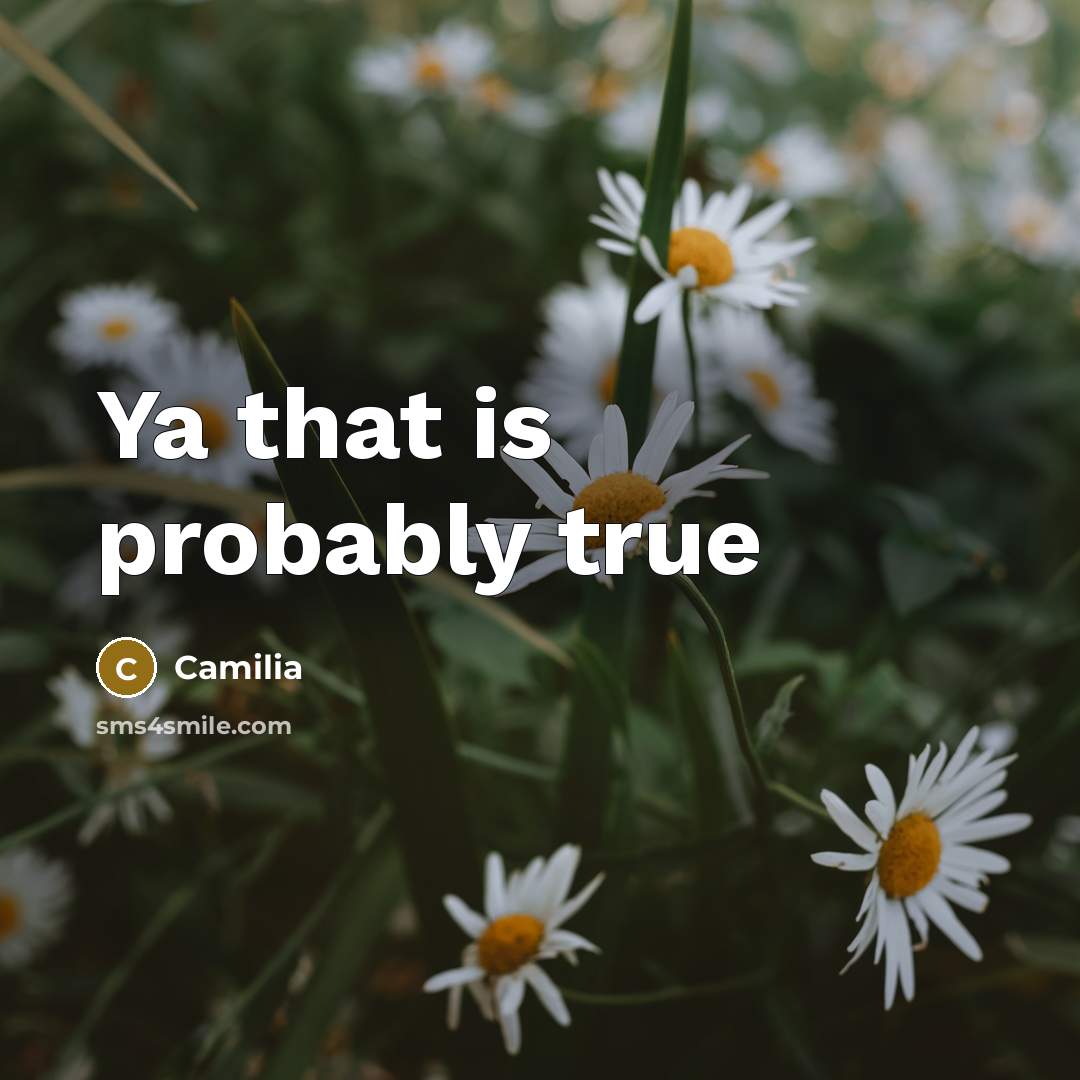“Ya that is probably true” quote by Camilia