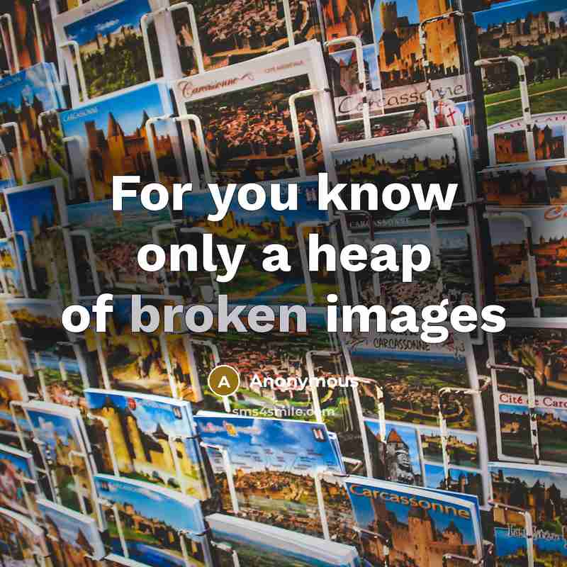 “For you know only a heap of broken images” quote by Anonymous