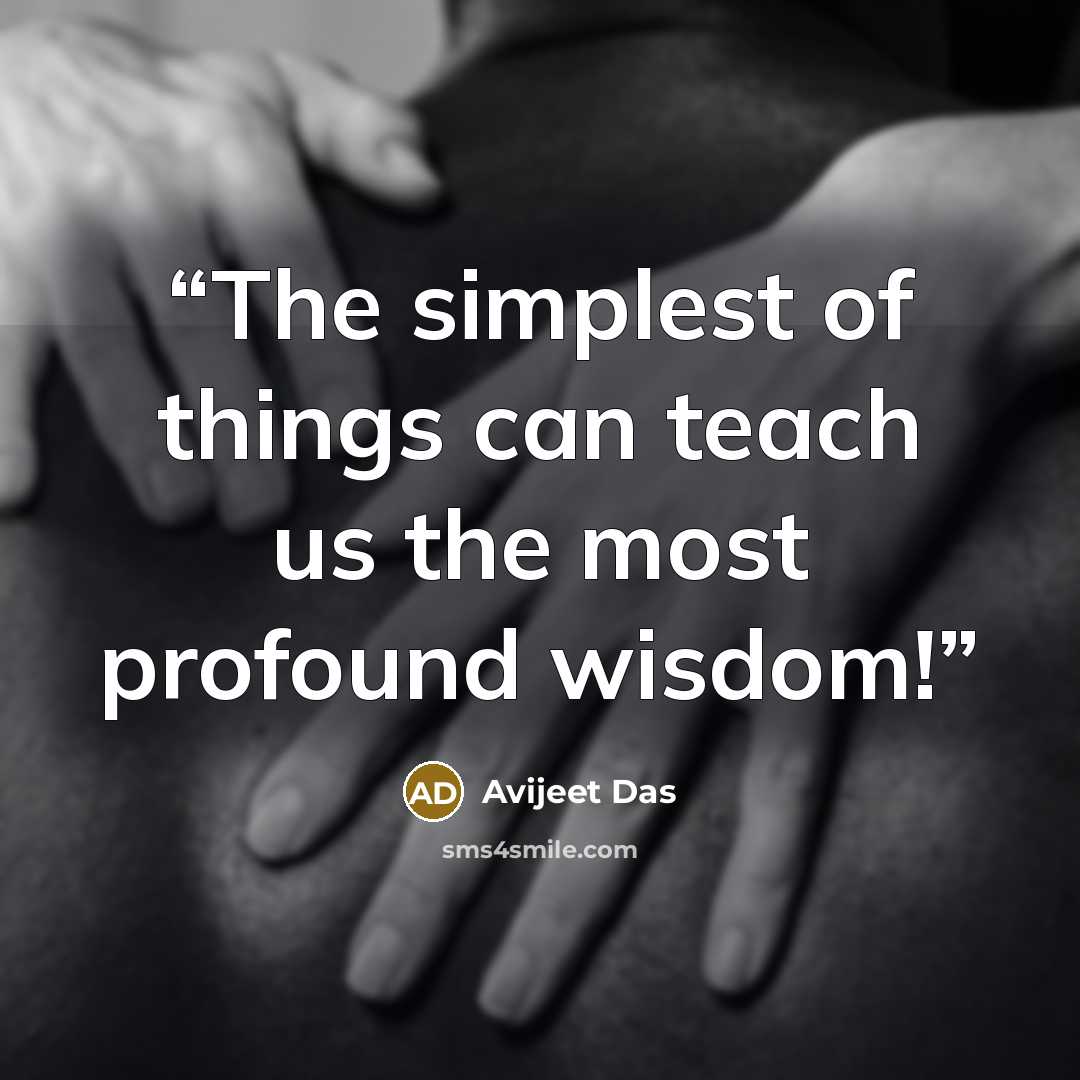 “The simplest of things can teach us the most profound wisdom!” quote by Avijeet Das