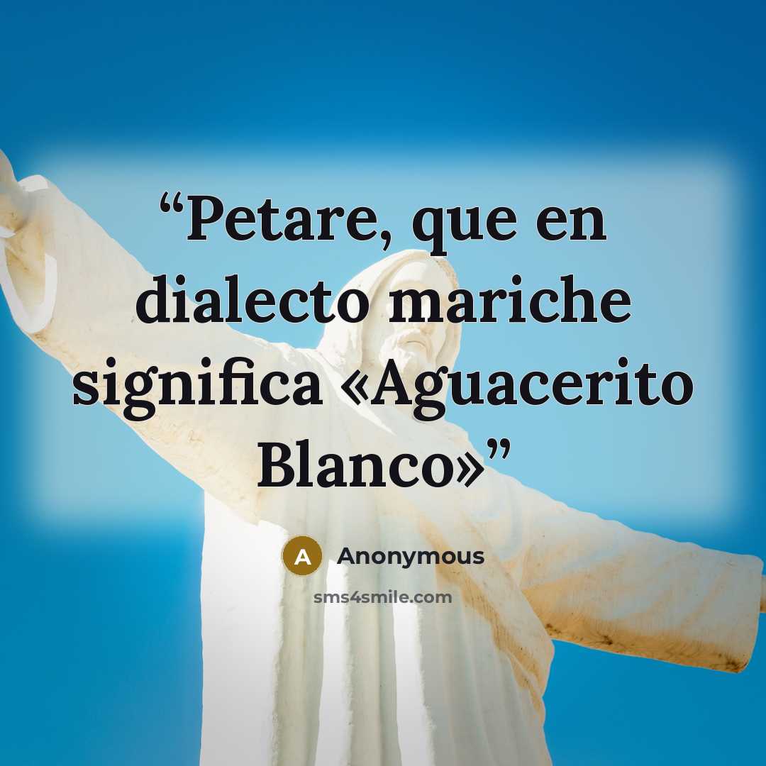 “Petare, que en dialecto mariche significa «Aguacerito Blanco»” quote by Anonymous