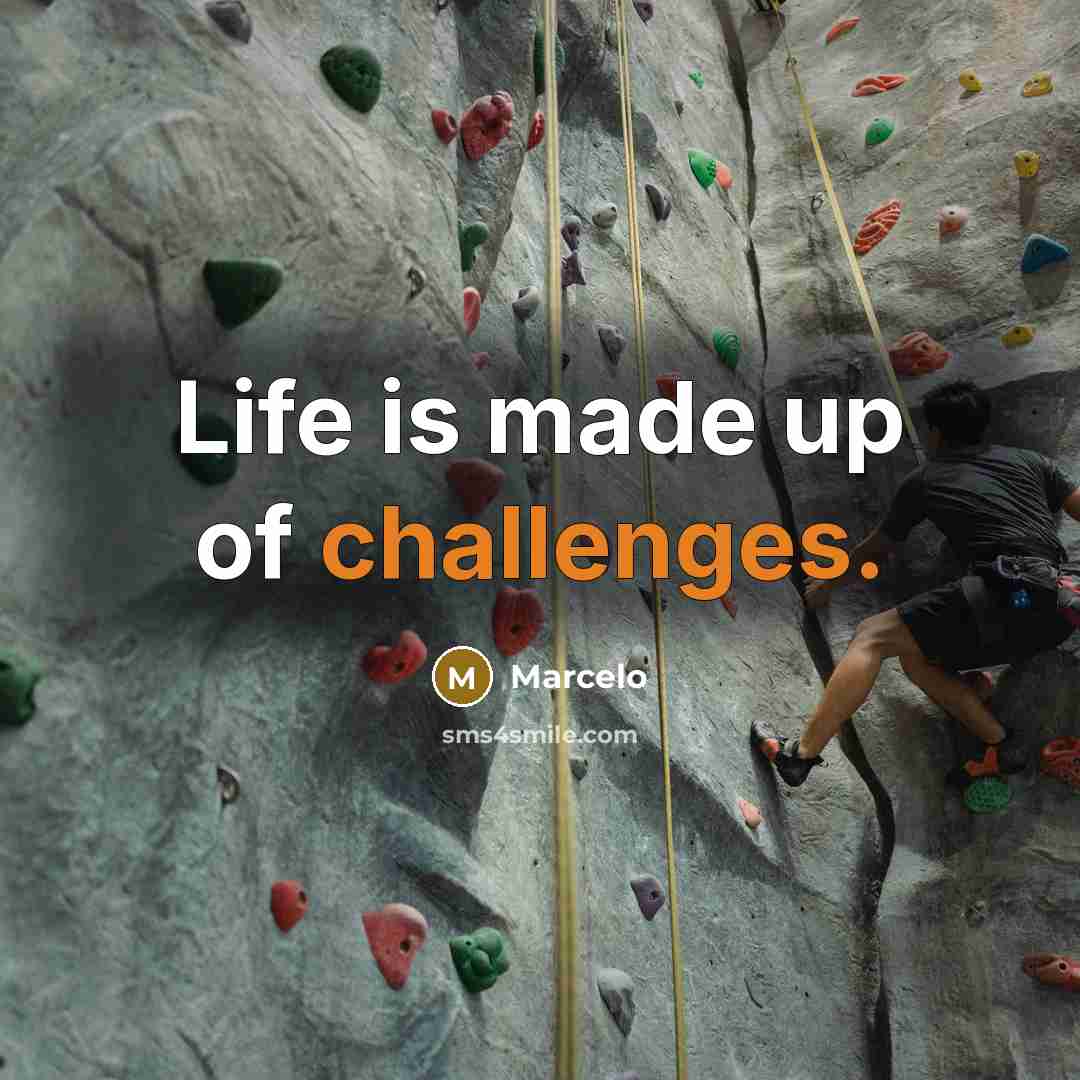 “Life is made up of challenges.” quote by Marcelo