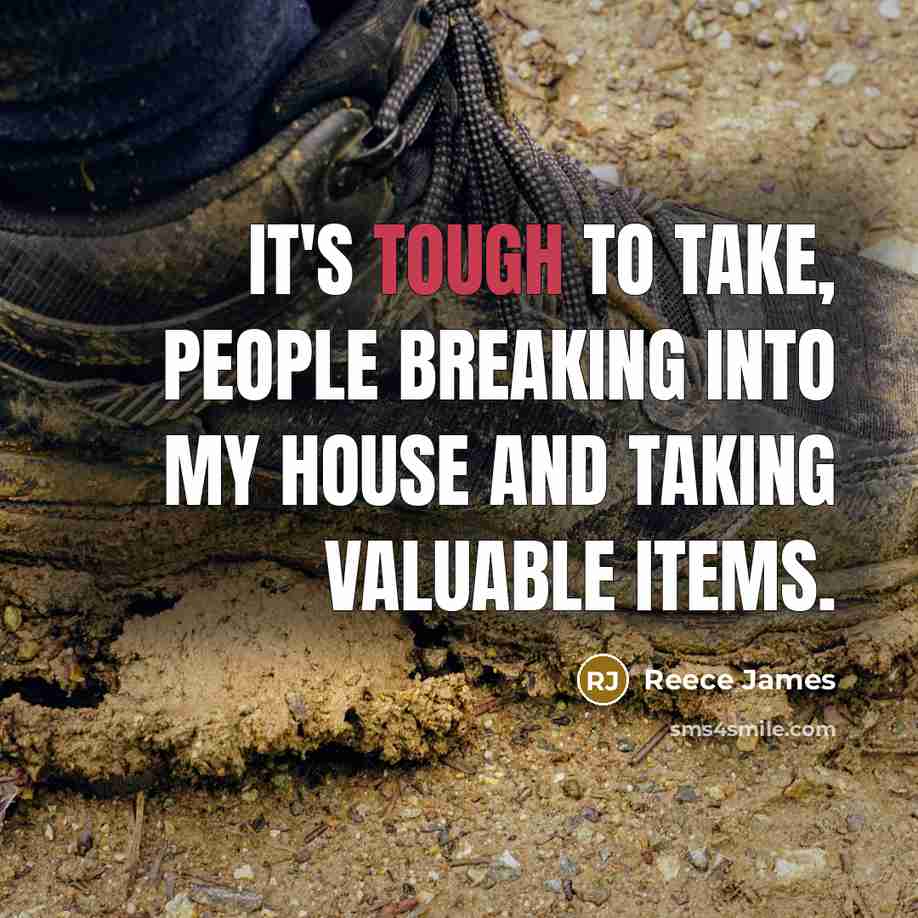 “It's tough to take, people breaking into my house and taking valuable items.” quote by Reece James