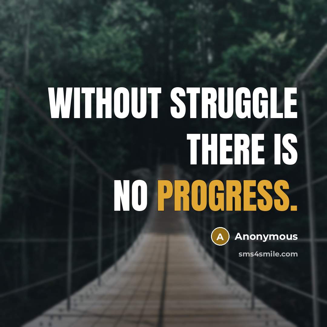 “Without struggle there is no progress.” quote by Anonymous