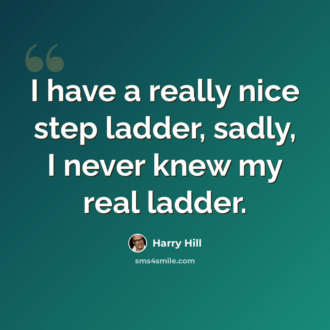 “I have a really nice step ladder, sadly, I never knew my real ladder.” quote by Harry Hill