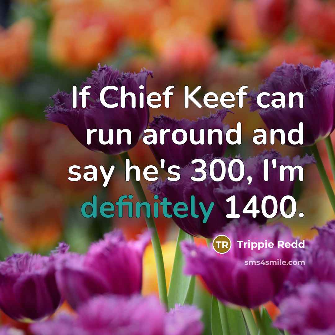 “If Chief Keef can run around and say he's 300, I'm definitely 1400.” quote by Trippie Redd