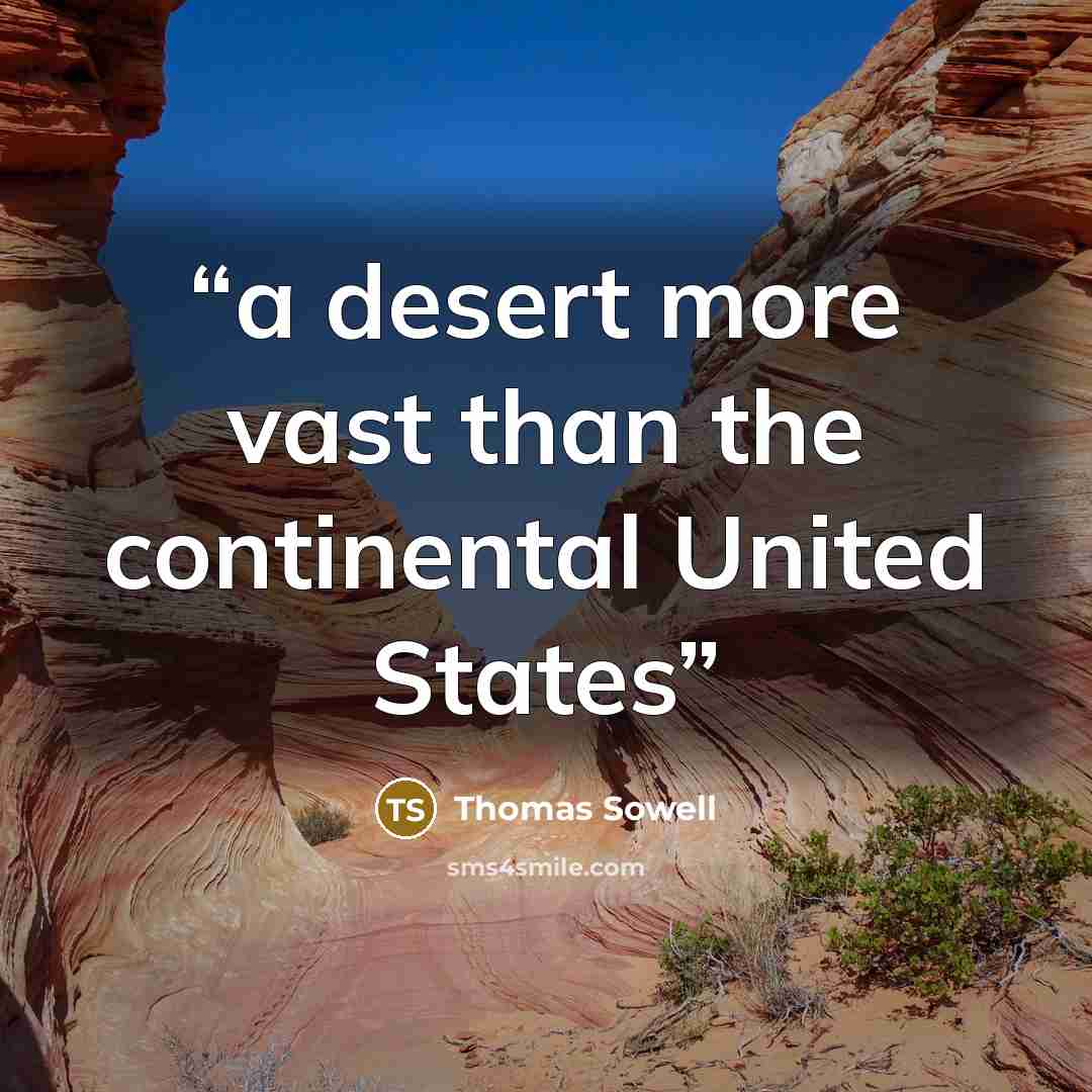 “a desert more vast than the continental United States” quote by Thomas Sowell