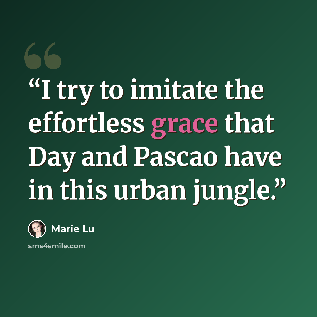 “I try to imitate the effortless grace that Day and Pascao have in this urban jungle.” quote by Marie Lu