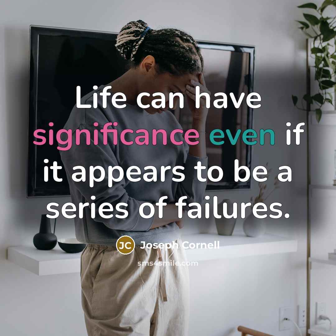 “Life can have significance even if it appears to be a series of failures.” quote by Joseph Cornell