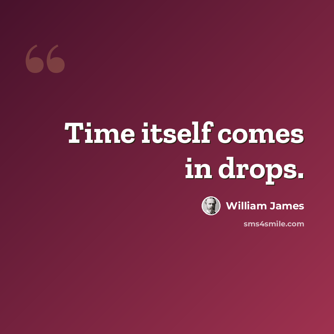 “Time itself comes in drops.” quote by William James