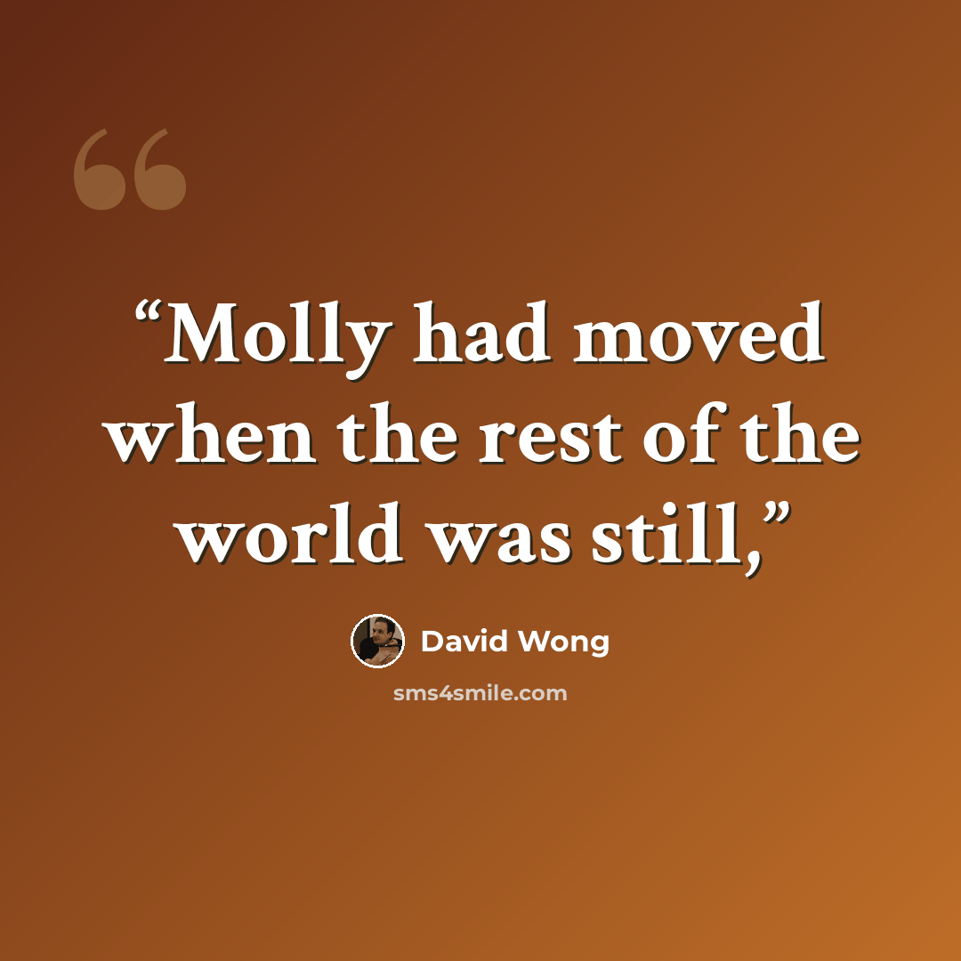 “Molly had moved when the rest of the world was still,” quote by David Wong