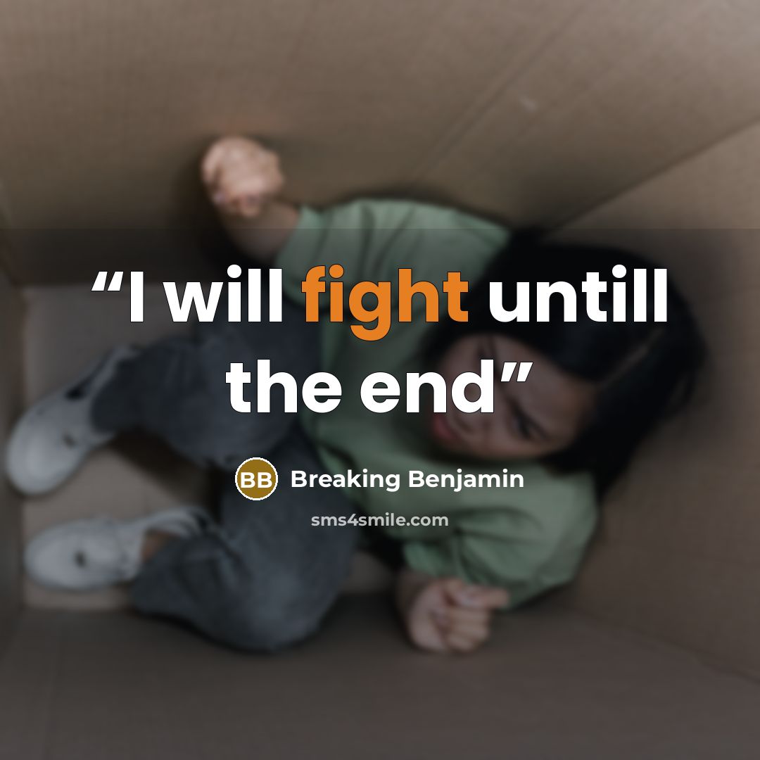 “I will fight untill the end” quote by Breaking Benjamin